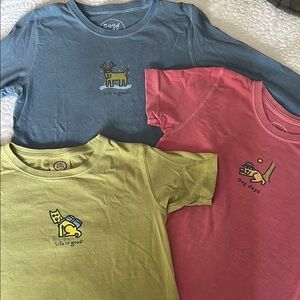 Life is Good Kids' Graphic Tees - Blue, Pink, and Yellow